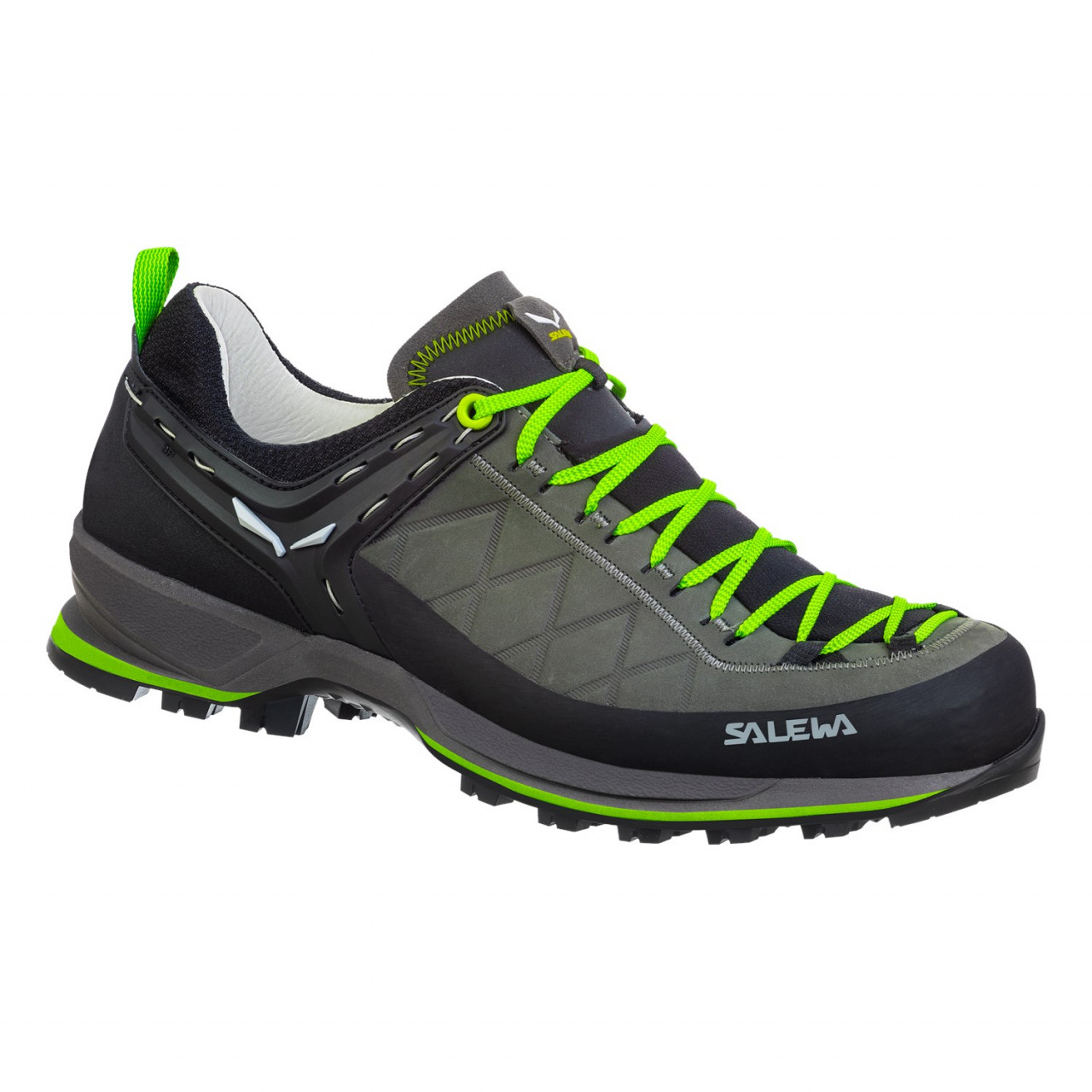 Zapatillas Trekking Hombre Chile - Salewa Mountain Trainer Cuero - Negras/Verde - LFYZ-43027